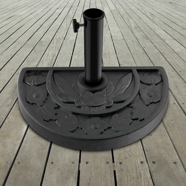 Pure Garden 20lbs Half-Round Umbrella Base, Black 50-146 - main